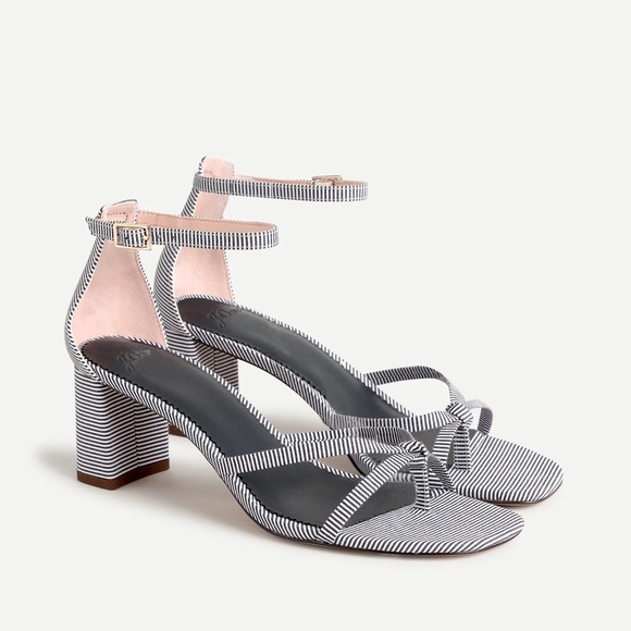 J Crew Skinny Cross Strap Sandals in Stripe Size 9 - Picture 1 of 6